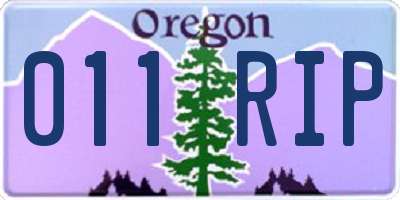OR license plate 011RIP