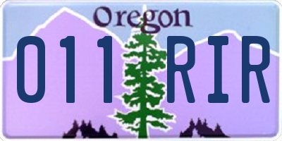 OR license plate 011RIR