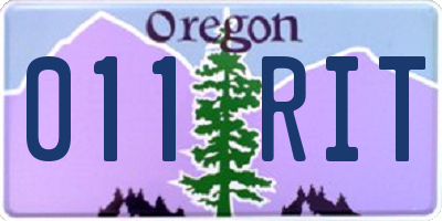 OR license plate 011RIT