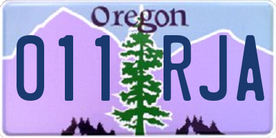 OR license plate 011RJA
