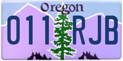 OR license plate 011RJB