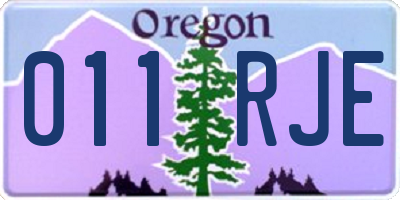 OR license plate 011RJE