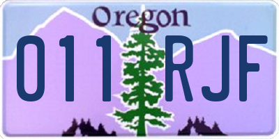 OR license plate 011RJF