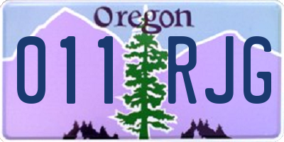 OR license plate 011RJG