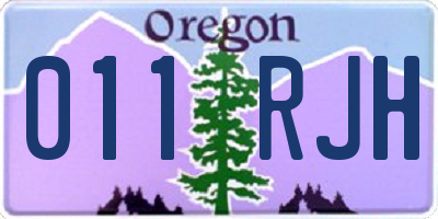 OR license plate 011RJH