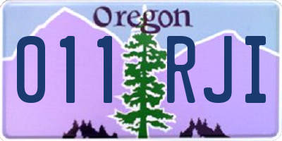 OR license plate 011RJI