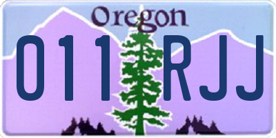OR license plate 011RJJ