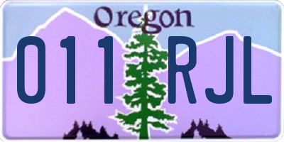 OR license plate 011RJL