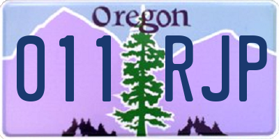OR license plate 011RJP