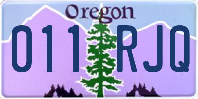 OR license plate 011RJQ