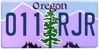 OR license plate 011RJR