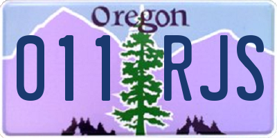 OR license plate 011RJS