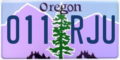 OR license plate 011RJU