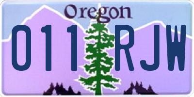 OR license plate 011RJW