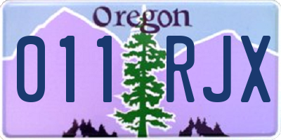 OR license plate 011RJX