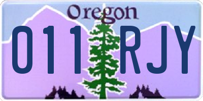 OR license plate 011RJY