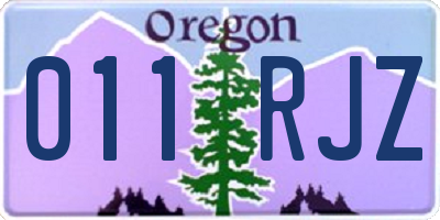 OR license plate 011RJZ