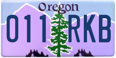 OR license plate 011RKB