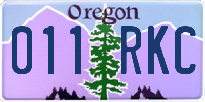 OR license plate 011RKC