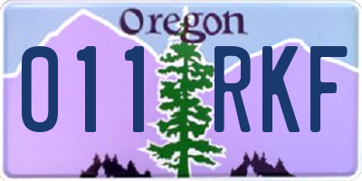 OR license plate 011RKF