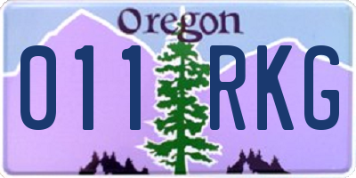 OR license plate 011RKG