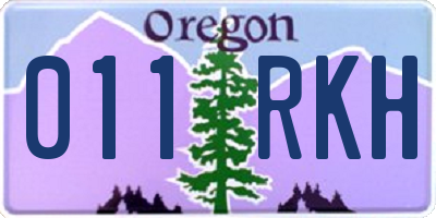 OR license plate 011RKH