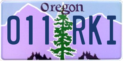 OR license plate 011RKI