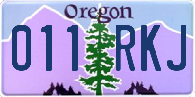 OR license plate 011RKJ