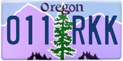 OR license plate 011RKK