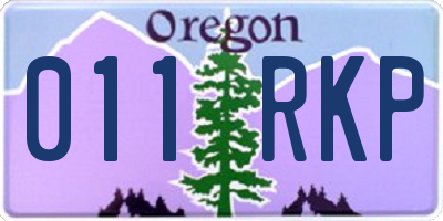 OR license plate 011RKP