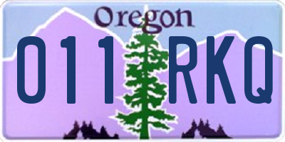 OR license plate 011RKQ