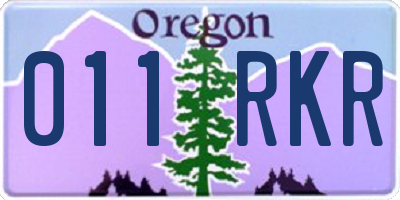 OR license plate 011RKR