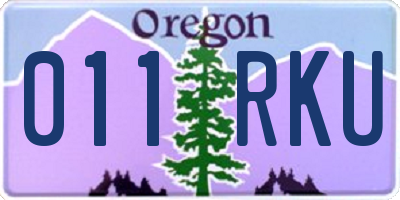 OR license plate 011RKU