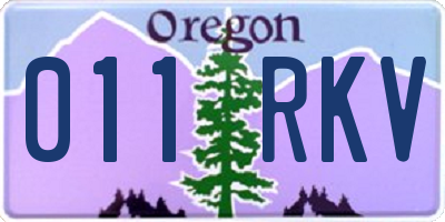 OR license plate 011RKV