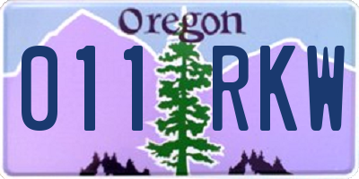 OR license plate 011RKW