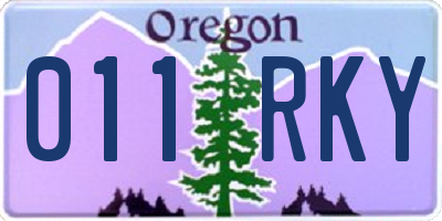 OR license plate 011RKY