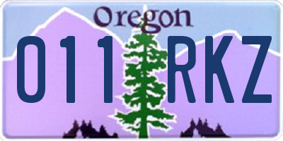 OR license plate 011RKZ