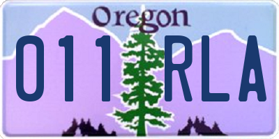 OR license plate 011RLA