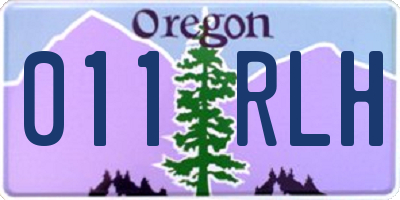 OR license plate 011RLH