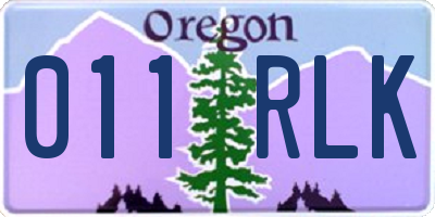 OR license plate 011RLK