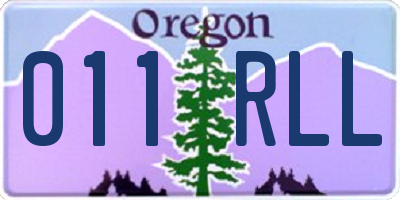 OR license plate 011RLL
