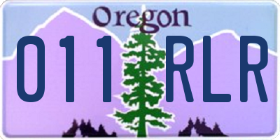 OR license plate 011RLR