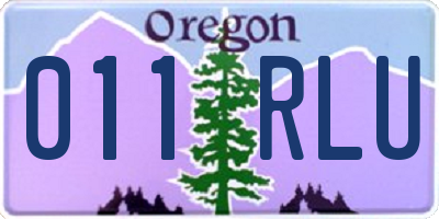 OR license plate 011RLU
