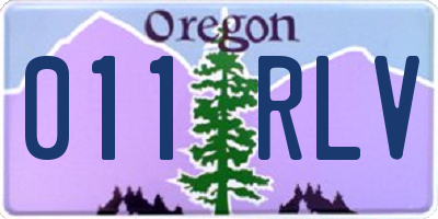 OR license plate 011RLV