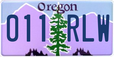 OR license plate 011RLW