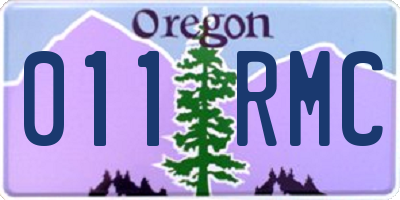 OR license plate 011RMC