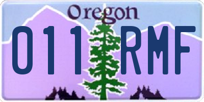 OR license plate 011RMF