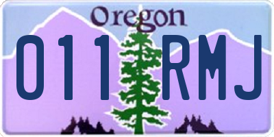 OR license plate 011RMJ
