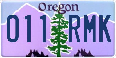 OR license plate 011RMK