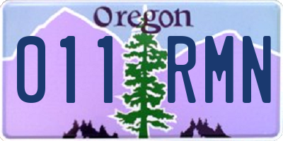 OR license plate 011RMN